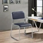Leather Chrome Stackable Chair