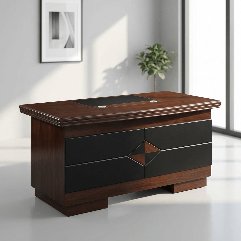 office Desk 1.2 Meter Mahogany Secretarial Desk – Compact & Elegant Workspace Enhance your office with this 1.2 Meter Mahogany Secretarial Desk, designed to offer both functionality and classic style. Featuring a rich mahogany finish, it brings warmth and sophistication to any workspace while providing a practical solution for daily tasks. Its compact 1.2-meter design makes it ideal for smaller offices or home setups, without compromising on workspace efficiency. Built from high-quality materials, this desk ensures durability, stability, and long-term use. Key Features: Elegant mahogany finish for a timeless look Compact 1.2 meter size ideal for limited spaces Durable and sturdy construction Smooth work surface for everyday tasks Professional and space-efficient design Perfect for: Offices, reception areas, home workspaces, and administrative use