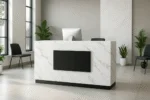 1800mm receptionist desk, 1.8m reception desk office counter, modern receptionist desk 180cm, front office reception counter desk, L shaped reception desk 1800mm, corporate reception desk modern design, hotel reception desk 1.8 meter, clinic reception counter desk, office welcome desk 180cm, MDF reception desk modern, engineered wood reception counter 1.8m, professional reception area desk, custom reception desk 1800mm, office front desk modern design, reception counter furniture 1.8 meter.