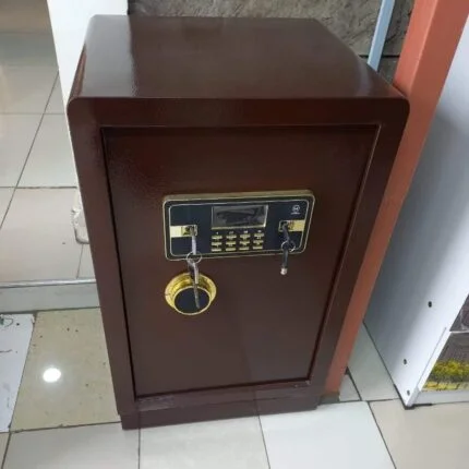 90Kgs Fireproof Digital Safe  The 90Kgs Fireproof Digital Safe is a heavy-duty security solution designed to protect important documents, cash, valuables, business records, and other sensitive items from unauthorized access and fire-related damage. With its substantial weight, robust steel construction, fire-resistant design, and electronic digital locking system, this safe is suitable for offices, businesses, financial institutions, hotels, homes, and other environments requiring dependable security. Its digital keypad provides convenient keyless access, while the strong locking mechanism helps provide an additional layer of protection for valuable belongings and confidential documents. Key Features Heavy-duty 90kg fireproof safe Fire-resistant construction for enhanced document protection Programmable digital electronic keypad Secure locking mechanism for controlled access Strong steel body and reinforced door Suitable for storing cash, certificates, contracts, files, passports, and valuables Interior shelving for organized storage Solid construction designed for commercial and residential use Durable finish for long-term performance Suitable for offices, banks, hotels, businesses, and homes Specifications Product Type: Fireproof Digital Safe Weight: Approximately 90kg Locking System: Electronic Digital Keypad Construction: Heavy-Duty Steel Fire Protection: Fire-Resistant Insulation Door: Reinforced Steel Door Interior: Storage Shelves/Compartments Access: Programmable Digital Code Installation: Floor or secure anchoring recommended Application: Office, Business, Home, Hotel, Institution Colour: Usually Black, Grey, or Dark Finish Benefits Enhanced security: Helps protect valuable items from unauthorized access. Fire protection: Fire-resistant construction helps protect important contents during a fire. Convenient access: Digital keypad entry eliminates the need to carry a traditional key. Organized storage: Interior shelving makes it easier to arrange documents and valuables. Heavy-duty design: Its substantial weight and robust steel construction make it suitable for demanding environments.