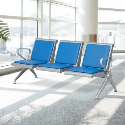 Blue 3 Seater Heavy Duty Bench Kenya, 3 seater waiting bench Kenya, heavy duty reception bench, steel waiting bench, office waiting bench Kenya, hospital waiting bench, airport waiting chair, bank reception seating, metal waiting bench, commercial waiting bench, public seating Kenya, reception furniture Kenya, institutional seating, durable waiting bench, Tamco office furniture Kenya